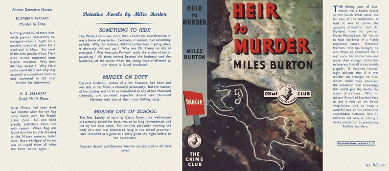 Item #467 Heir to Murder. Miles Burton