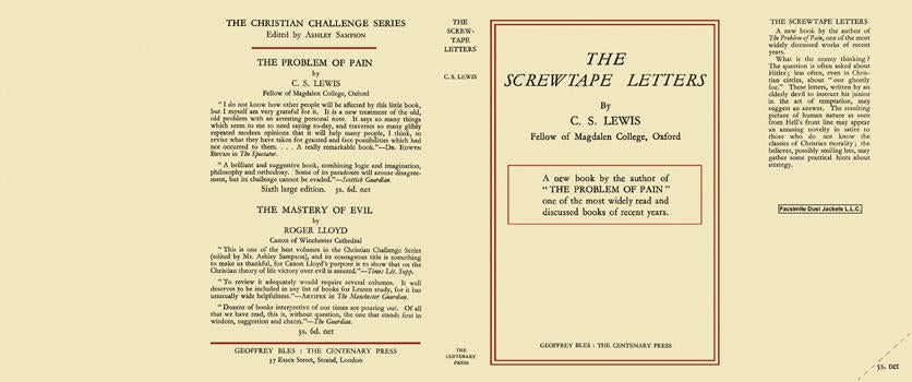 Item #4675 Screwtape Letters, The. C. S. Lewis.