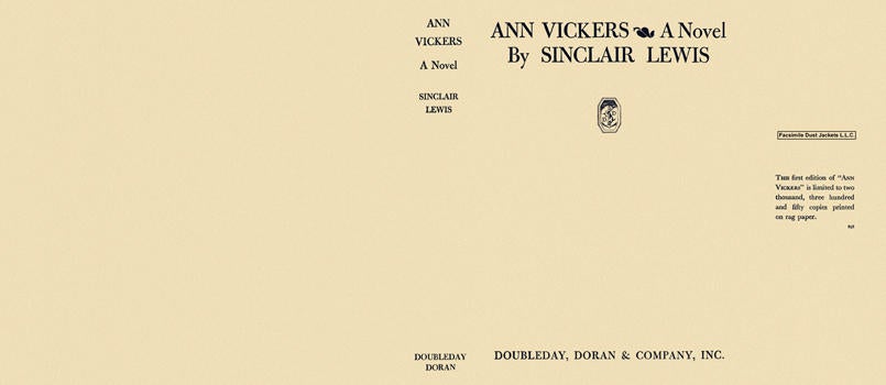 Item #4676 Ann Vickers. Sinclair Lewis