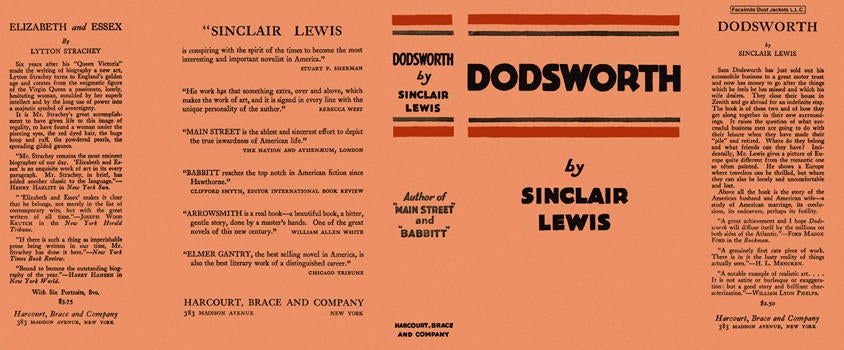 Item #4678 Dodsworth. Sinclair Lewis