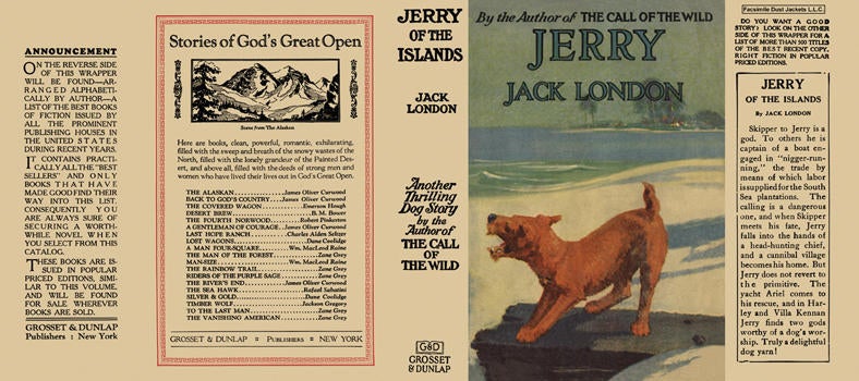 Item #4700 Jerry of the Islands. Jack London.