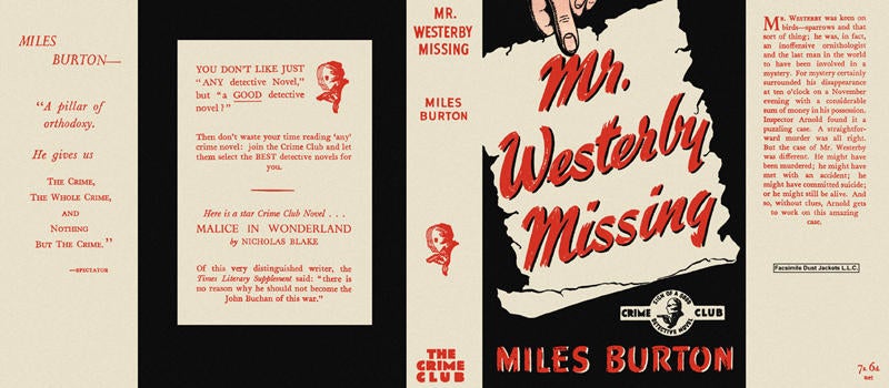 Item #472 Mr. Westerby Missing. Miles Burton.