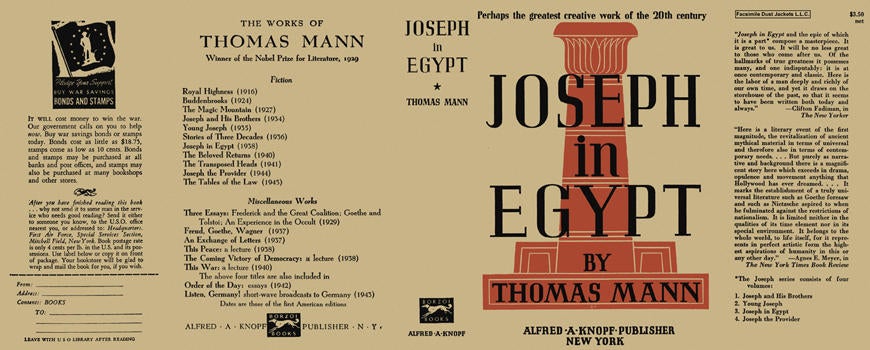 Item #4720 Joseph in Egypt. Thomas Mann
