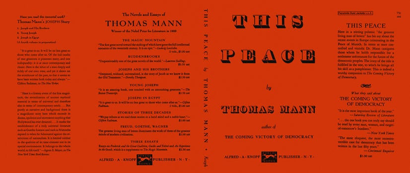 Item #4722 This Peace. Thomas Mann