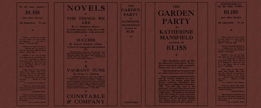 Item #4725 Garden Party, The. Katherine Mansfield.