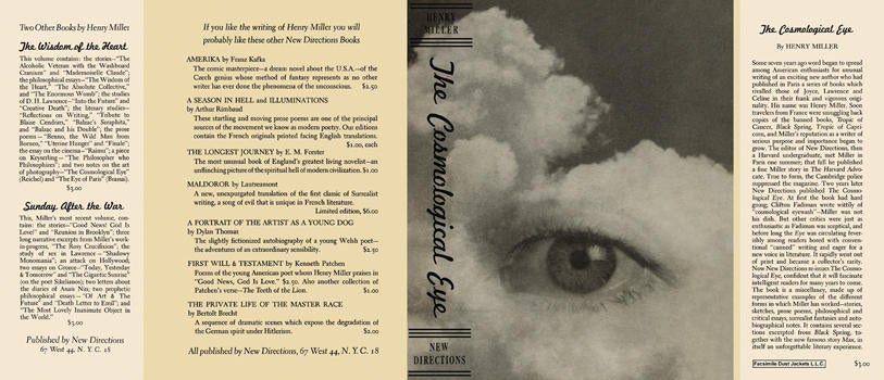 Item #4777 Cosmological Eye, The. Henry Miller