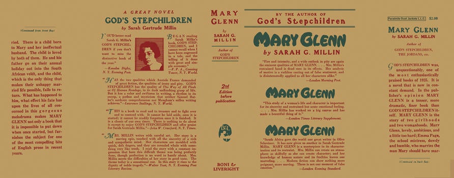 Item #4795 Mary Glenn. Sarah Gertrude Millin