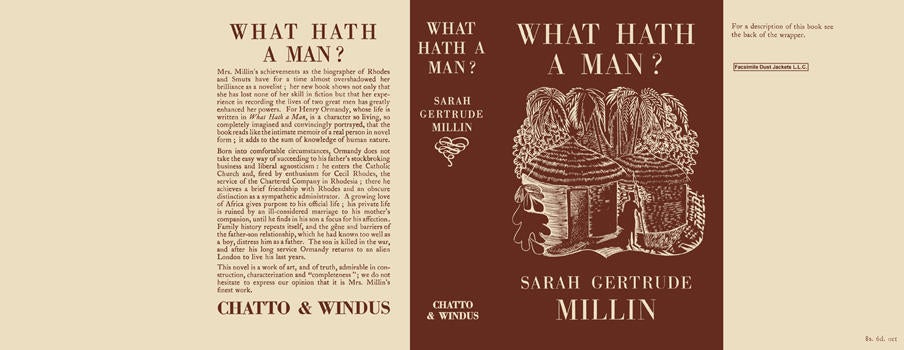 Item #4798 What Hath a Man? Sarah Gertrude Millin