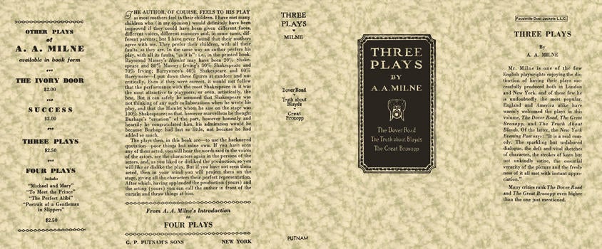 Item #4802 Three Plays. A. A. Milne