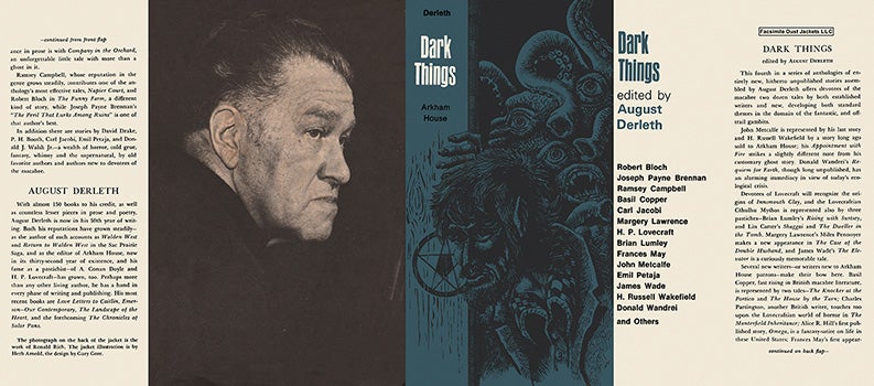 Item #48255 Dark Things. August Derleth, Anthology.