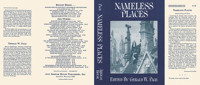 Item #48287 Nameless Places. Gerald W. Page, Anthology