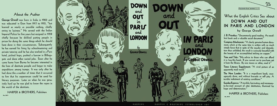 Item #4855 Down and Out in Paris and London. George Orwell
