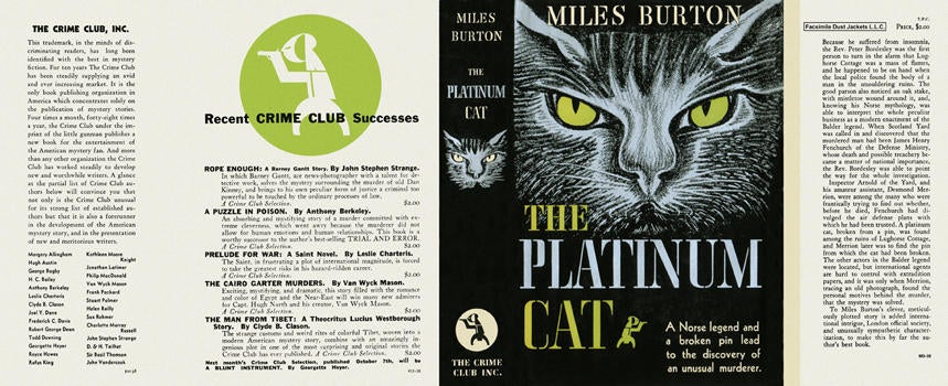 Item #486 Platinum Cat, The. Miles Burton.