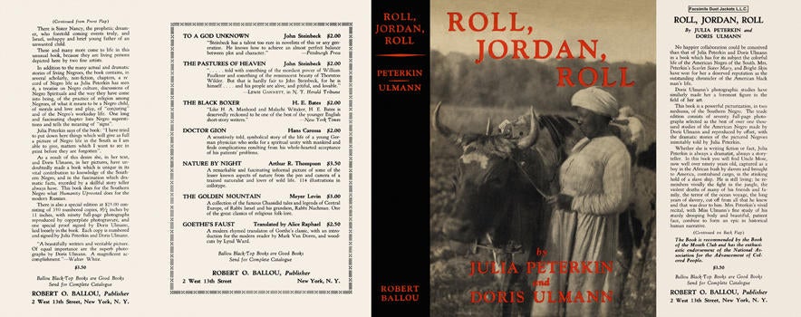 Item #4862 Roll, Jordan, Roll. Julia Peterkin, Doris Ulmann