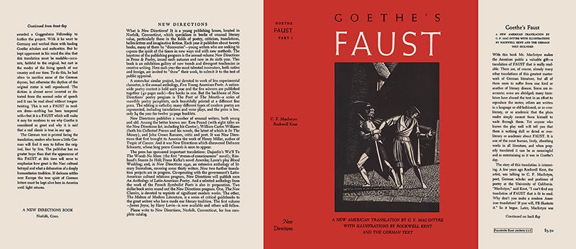 Item #48642 Goethe's Faust, Part I. C. F. MacIntyre, Rockwell Kent.