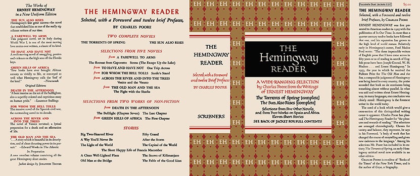 Item #48684 Hemingway Reader, The. Ernest Hemingway, Charles Poore.