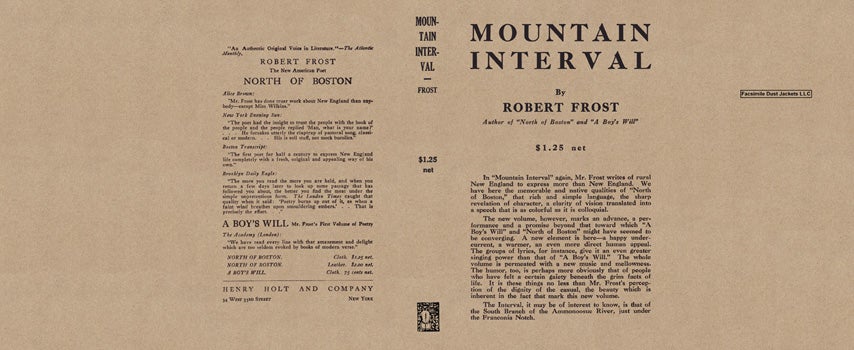 Item #48987 Mountain Interval. Robert Frost.