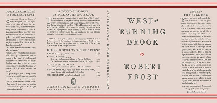 Item #48988 West-Running Brook. Robert Frost.