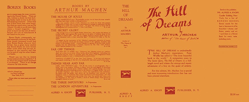 Item #49066 Hill of Dreams, The. Arthur Machen