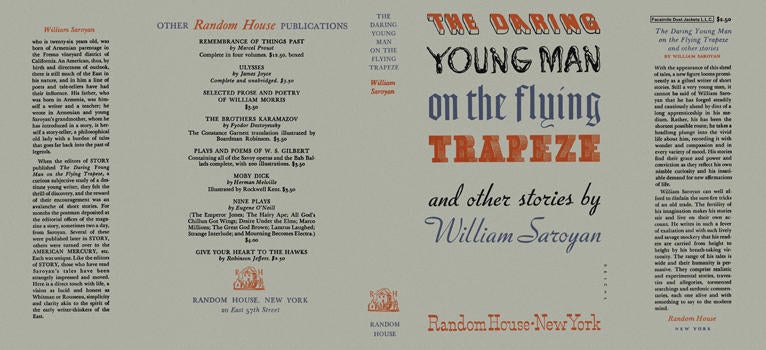 Item #4937 Daring Young Man on the Flying Trapeze and Other Stories, The. William Saroyan