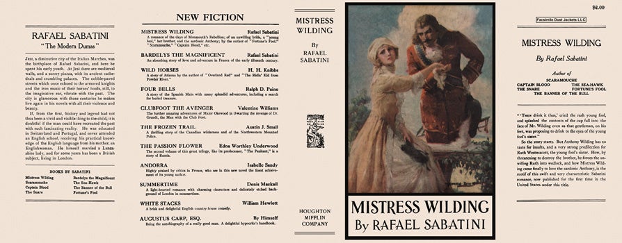 Item #49375 Mistress Wilding. Rafael Sabatini.