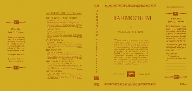 Item #49553 Harmonium. Wallace Stevens