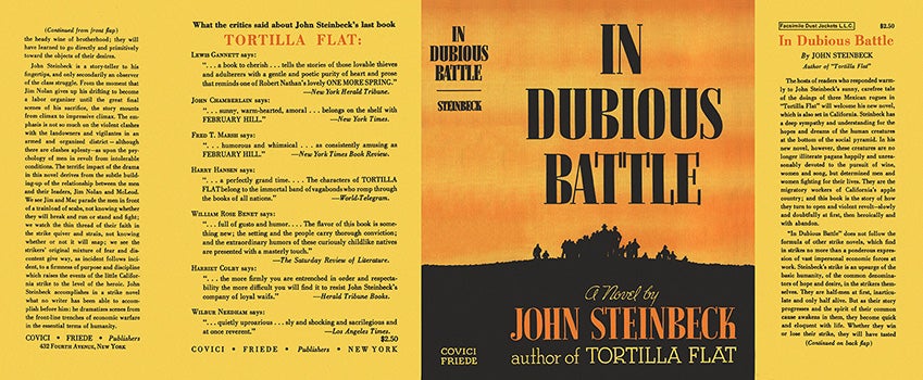 Item #4976 In Dubious Battle. John Steinbeck