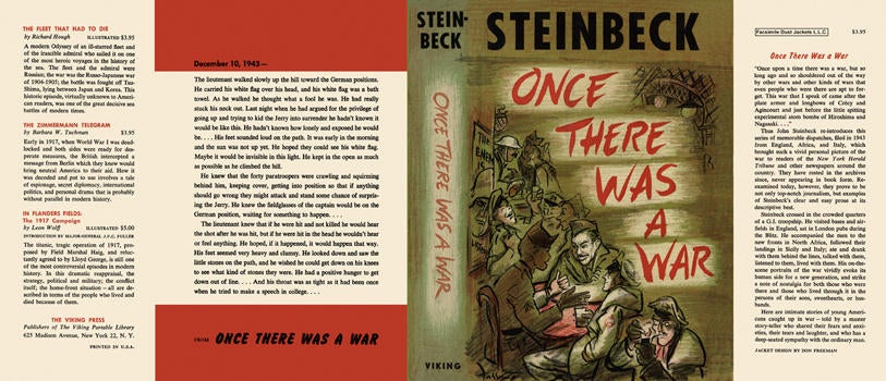 Item #4985 Once There Was a War. John Steinbeck.