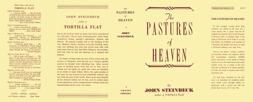 Item #4987 Pastures of Heaven, The. John Steinbeck