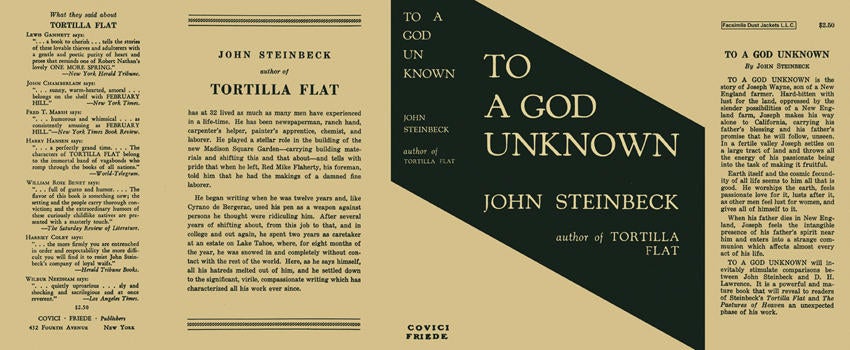 Item #4993 To a God Unknown. John Steinbeck