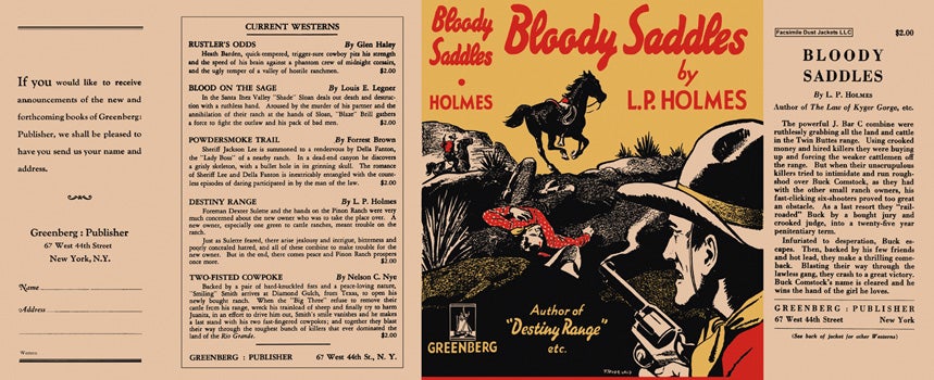 Item #49933 Bloody Saddles. L. P. Holmes