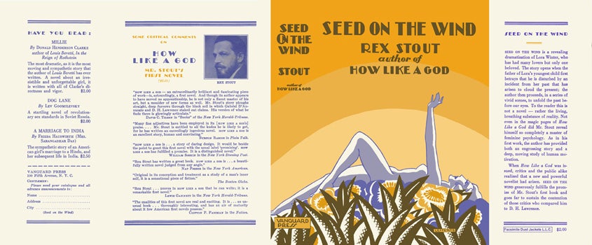 Item #5022 Seed on the Wind. Rex Stout.