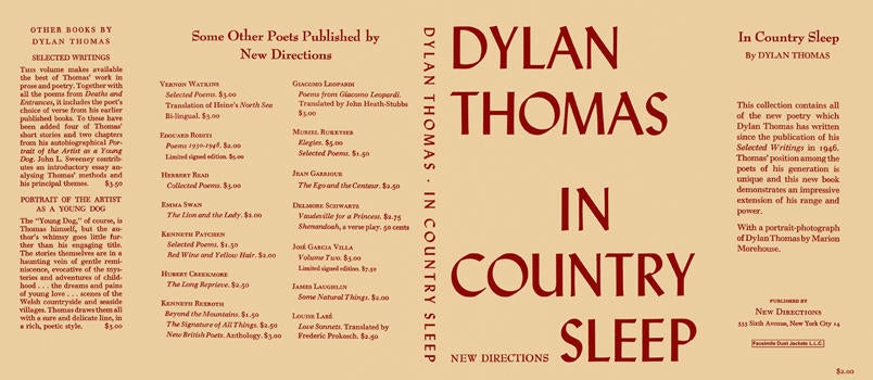 Item #5035 In Country Sleep. Dylan Thomas