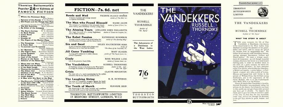 Item #5038 Vandekkers, The. Russell Thorndike