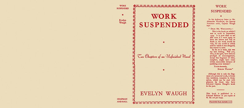 Item #50713 Work Suspended. Evelyn Waugh.