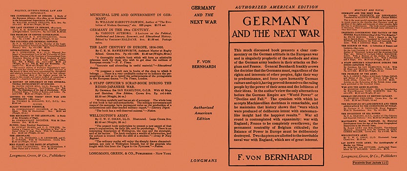 Item #50826 Germany and the Next War. F. von Bernhardi