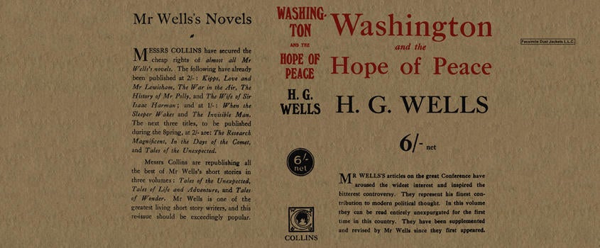 Item #5093 Washington and the Hope of Peace. H. G. Wells.