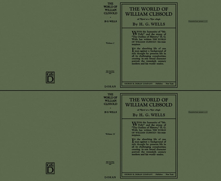 Item #5094 World of William Clissold: A Novel at a New Angle (Volumes 1 and 2). H. G. Wells