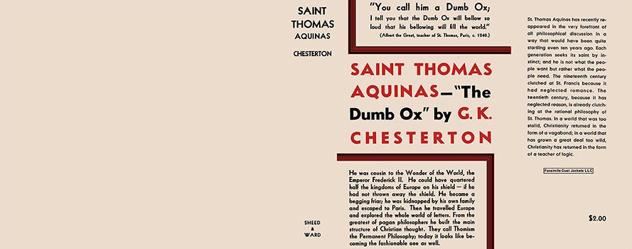 Item #50984 Saint Thomas Aquinas. G. K. Chesterton