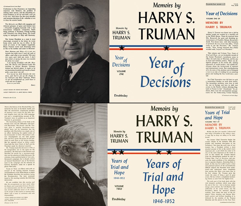 Item #51575 Memoirs by Harry S. Truman, (Volumes 1 and 2). Harry S. Truman.