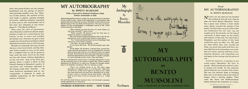 Item #51578 My Autobiography. Benito Mussolini.