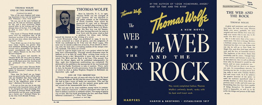 Item #5290 Web and the Rock, The. Thomas Wolfe.
