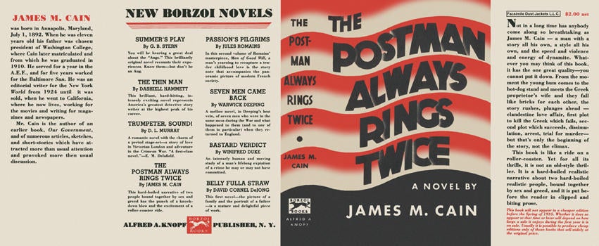 Item #534 Postman Always Rings Twice, The. James M. Cain.