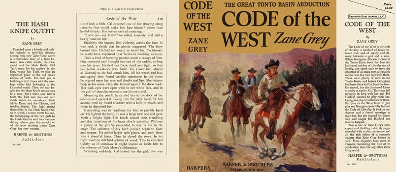 Item #5367 Code of the West. Zane Grey