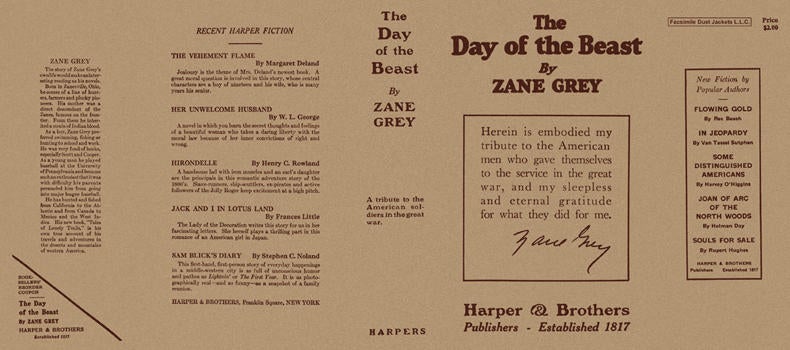 Item #5368 Day of the Beast, The. Zane Grey