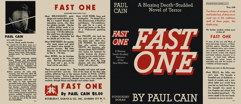 Item #538 Fast One. Paul Cain.
