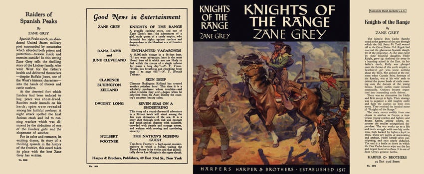Item #5382 Knights of the Range. Zane Grey