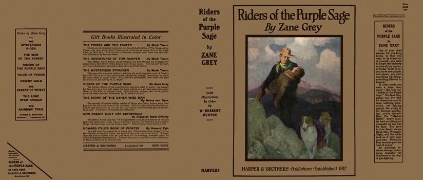 Item #5398 Riders of the Purple Sage. Zane Grey, W. Herbert Dunton