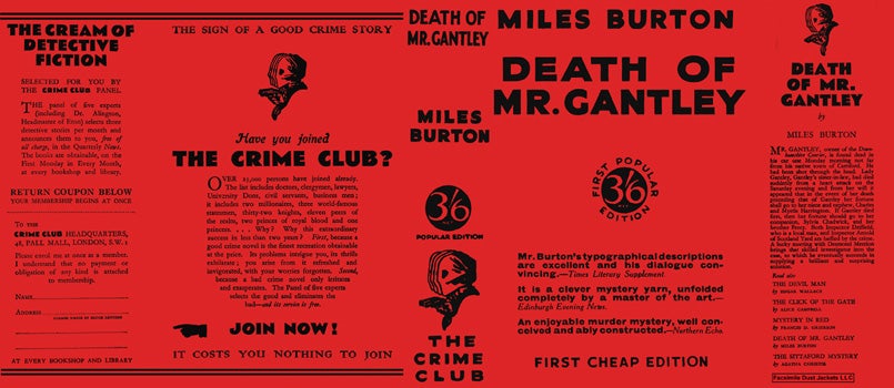 Item #53990 Death of Mr. Gantley. Miles Burton