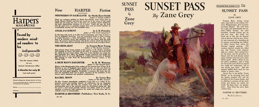 Item #5407 Sunset Pass. Zane Grey.